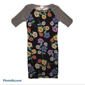LuLaRoe Julia Roses Form-Fitting Dress size S